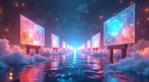 Surreal visual representation of Artofzio’s digital art ecosystem