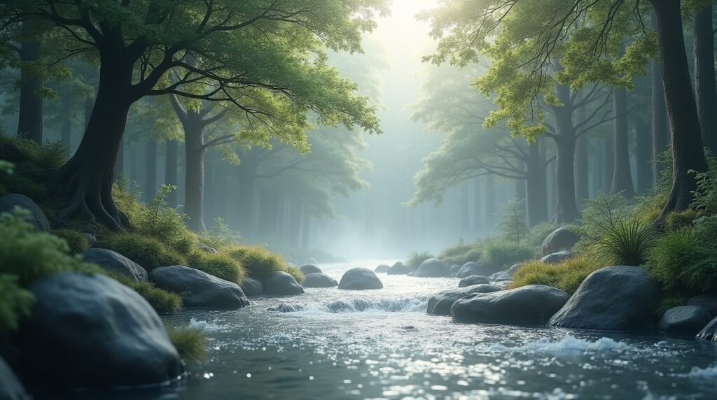 Surreal abstract image of Sylveer representing elegance, silver symbolism, and nature-based branding without human figures.